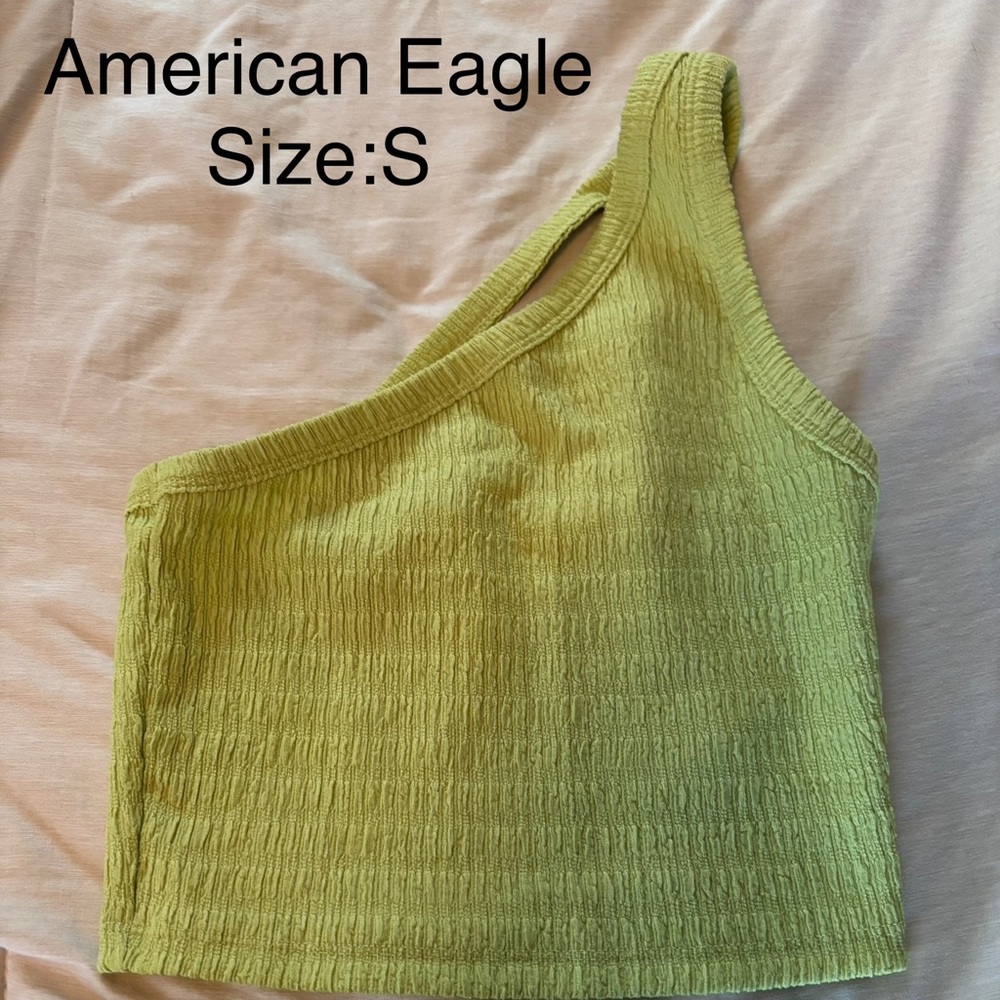 American Eagle Outfitters Lime Green Asymmetrical Crop Top